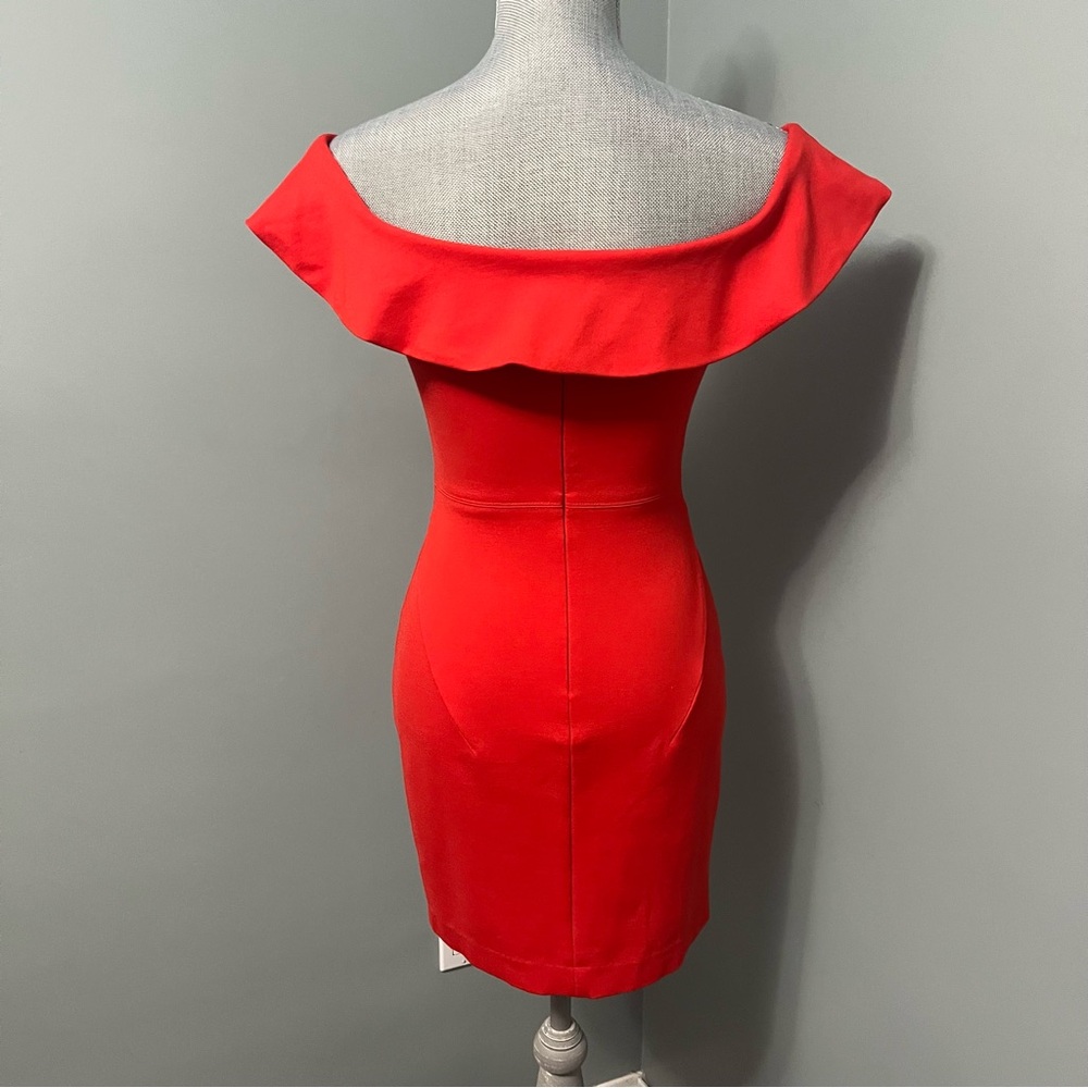 BABATON Aritzia Ruffle off the shoulder cocktail dress size 2 wedding guest - Picture 5 of 10